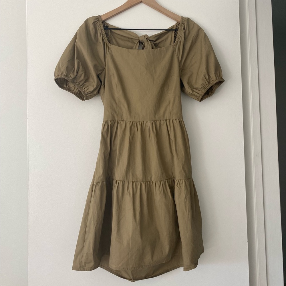 F21 Tie-Back Poplin Mini Dress